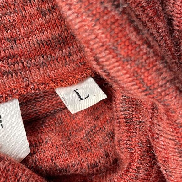 Women’s Sweater Mockneck Pullover Rust Oversized Artsy Lagenlook Heather Pockets - Picture 6 of 9